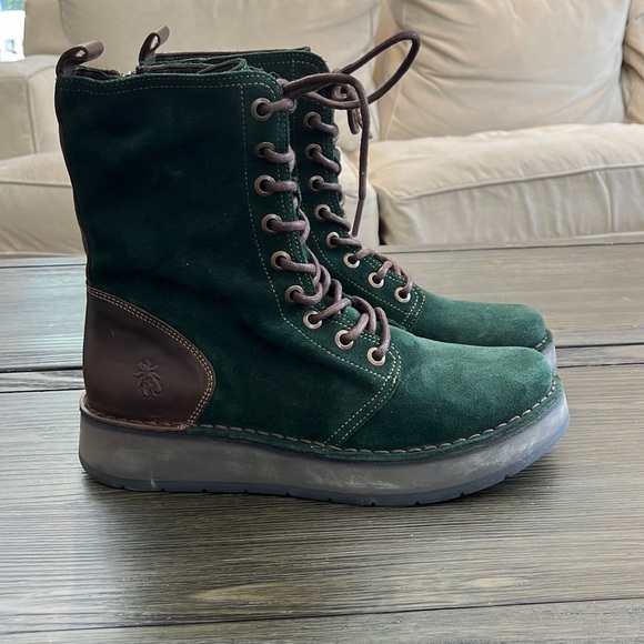 New Fly London Hunter Green Suede Tall 